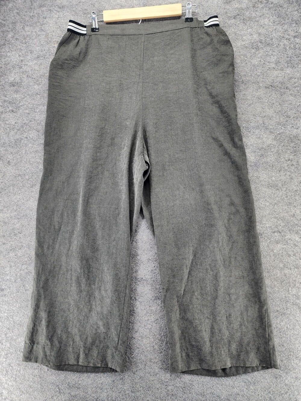 DR2 Nordstrom Rack Pants Womens 1X Pull On Gray Wide Leg Crop